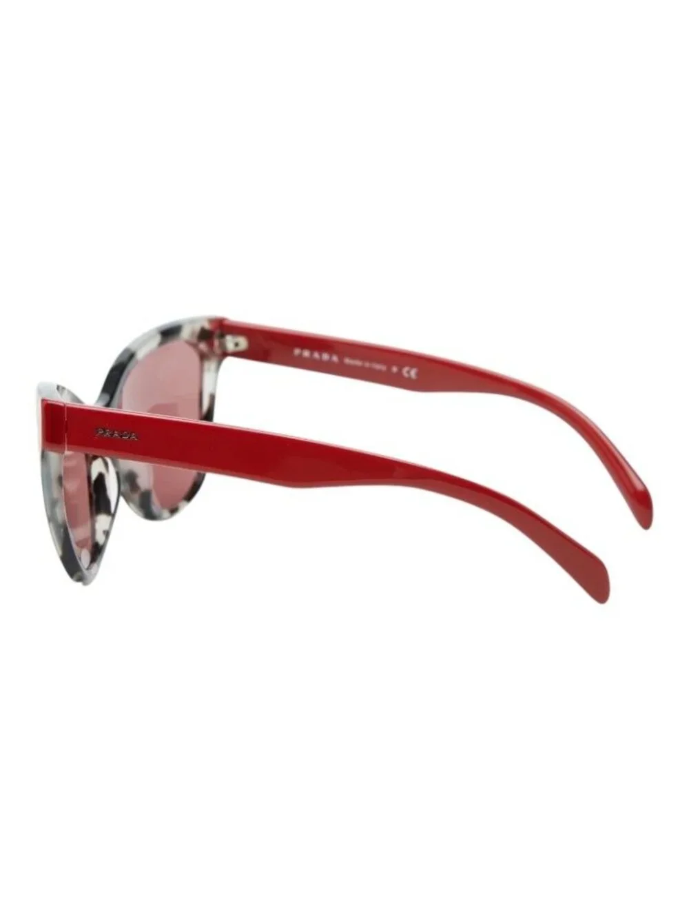 Prada Cat Eye Sunglasses Red Gray Acetate Eyewear